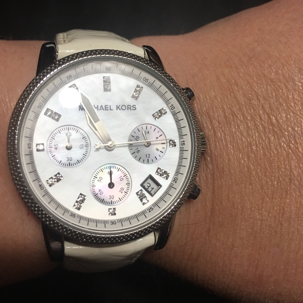 Michael Kors White Leather Watch